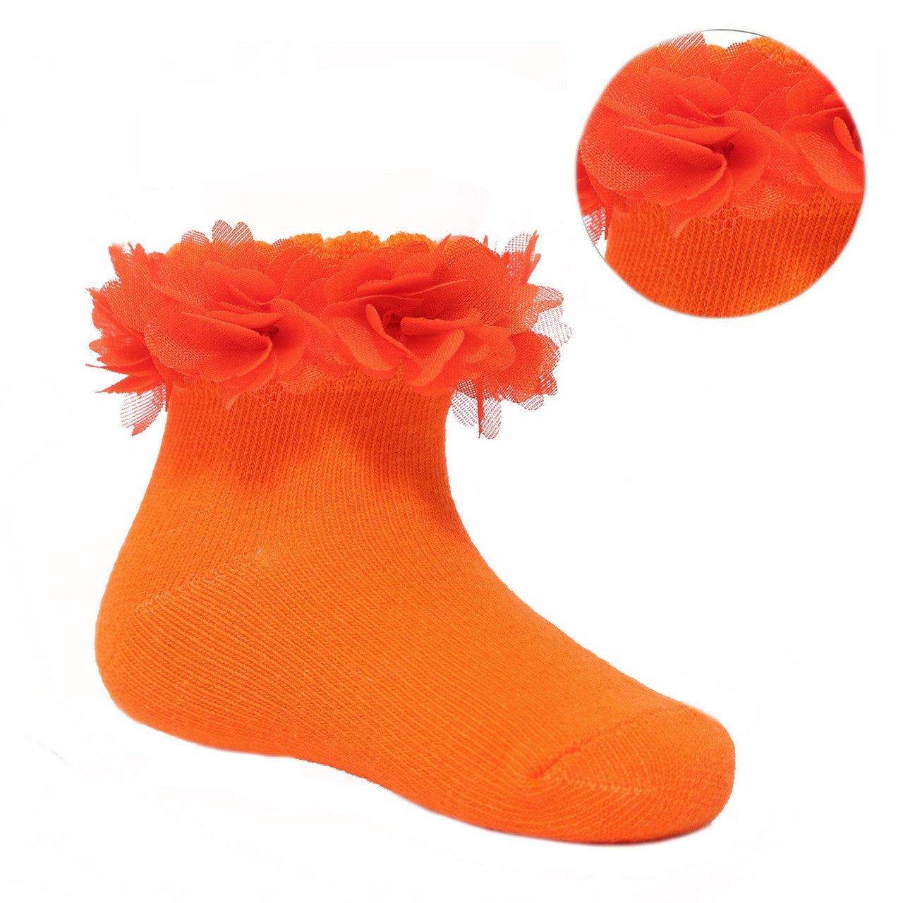 Orange flower socks