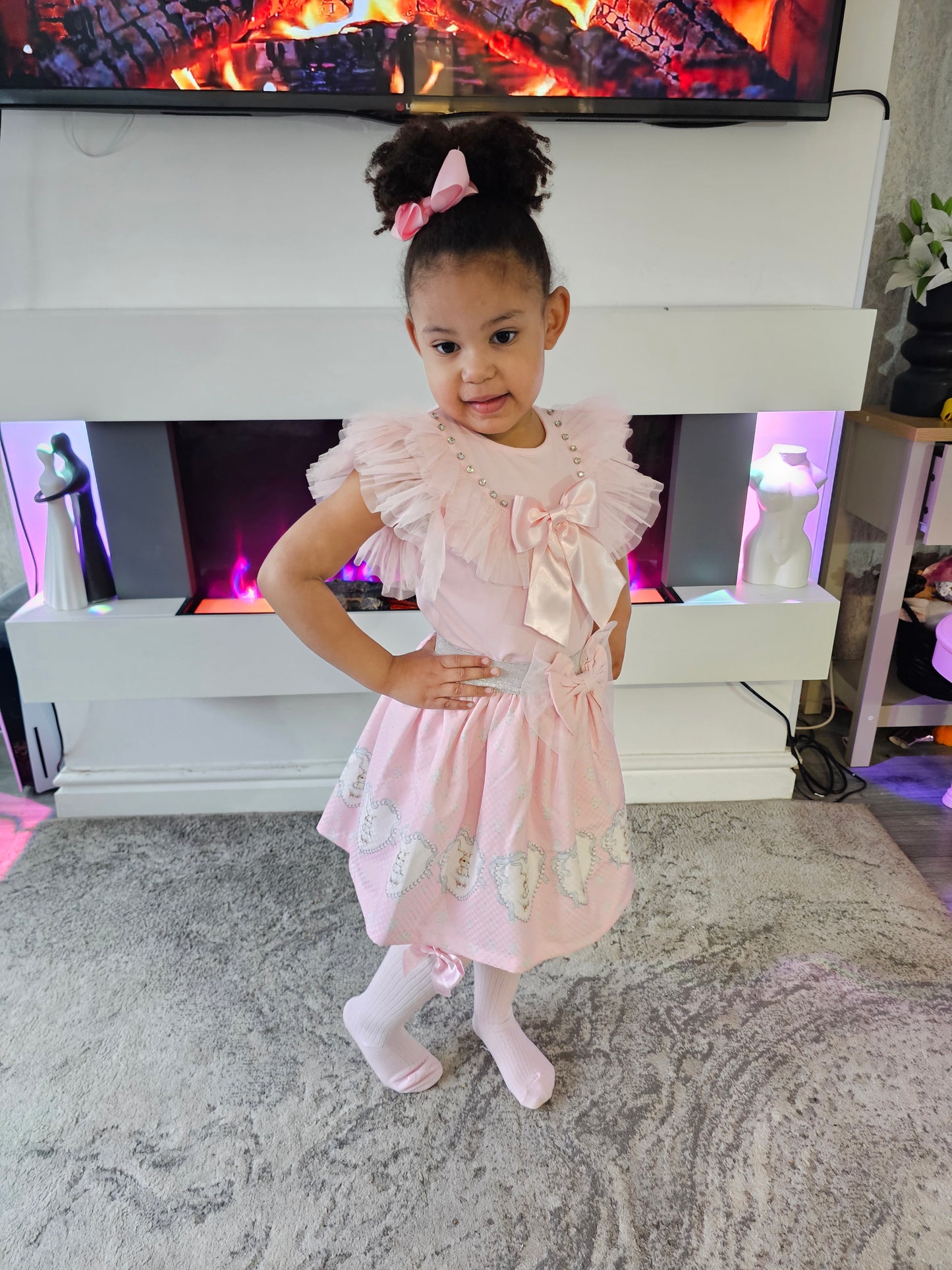 Pink Bunny bow set