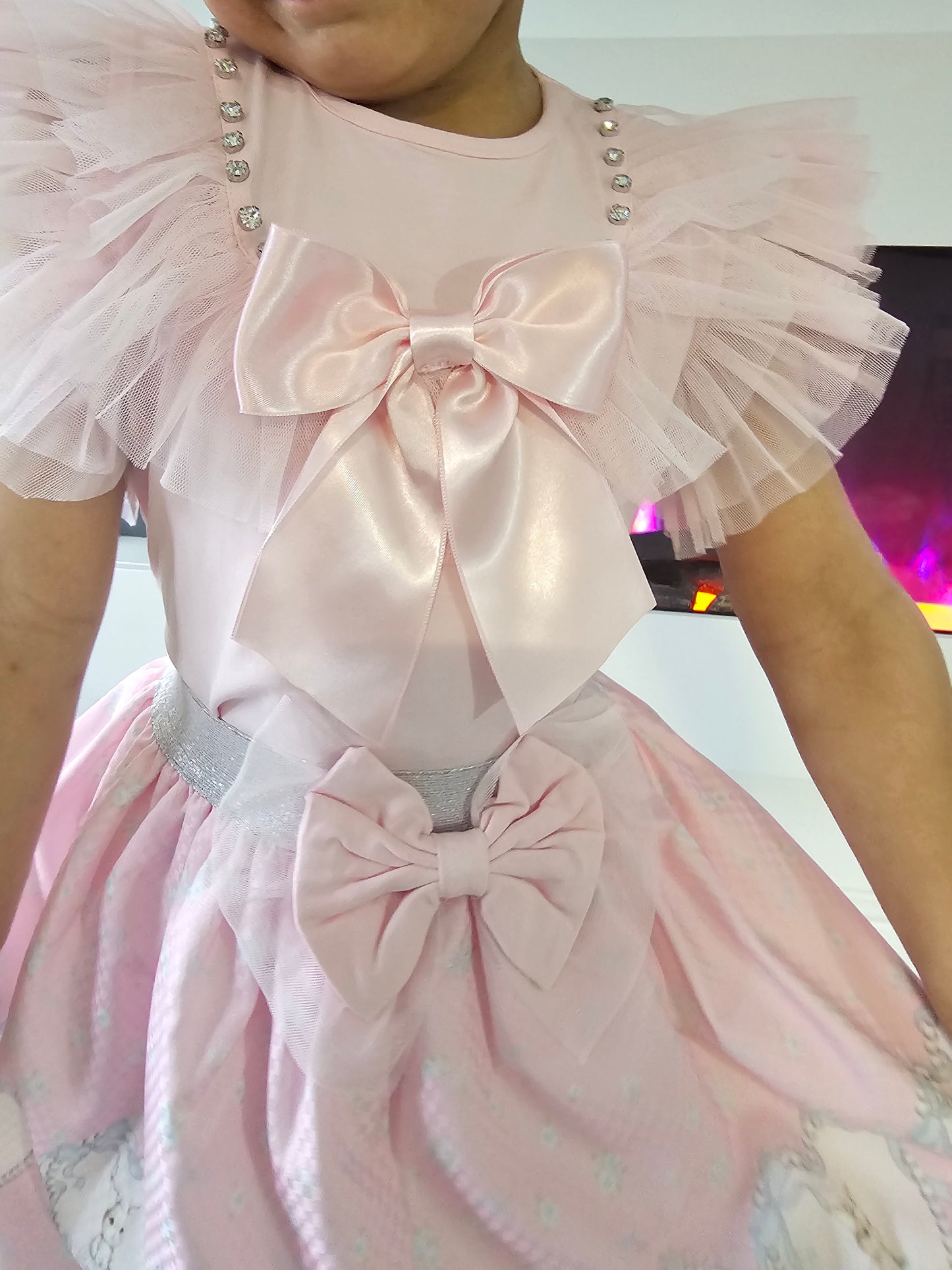Pink Bunny bow set