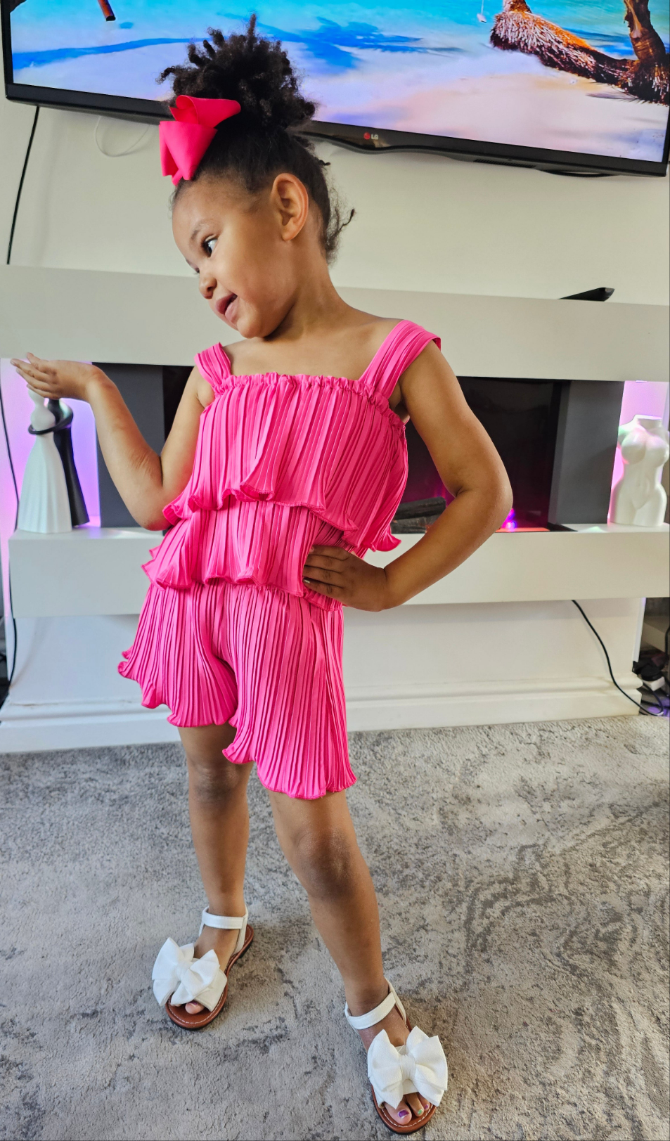 Pink rara short set