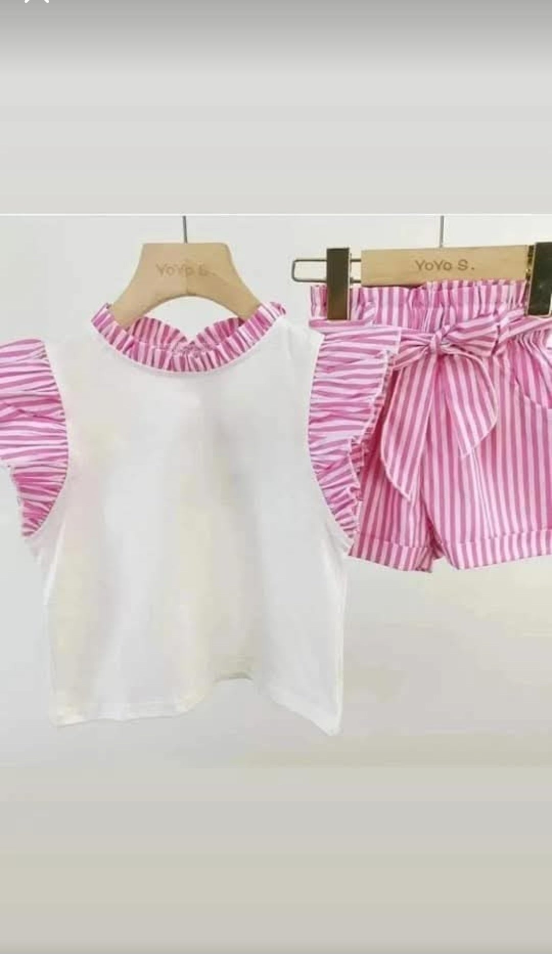 Girls striped shorts set