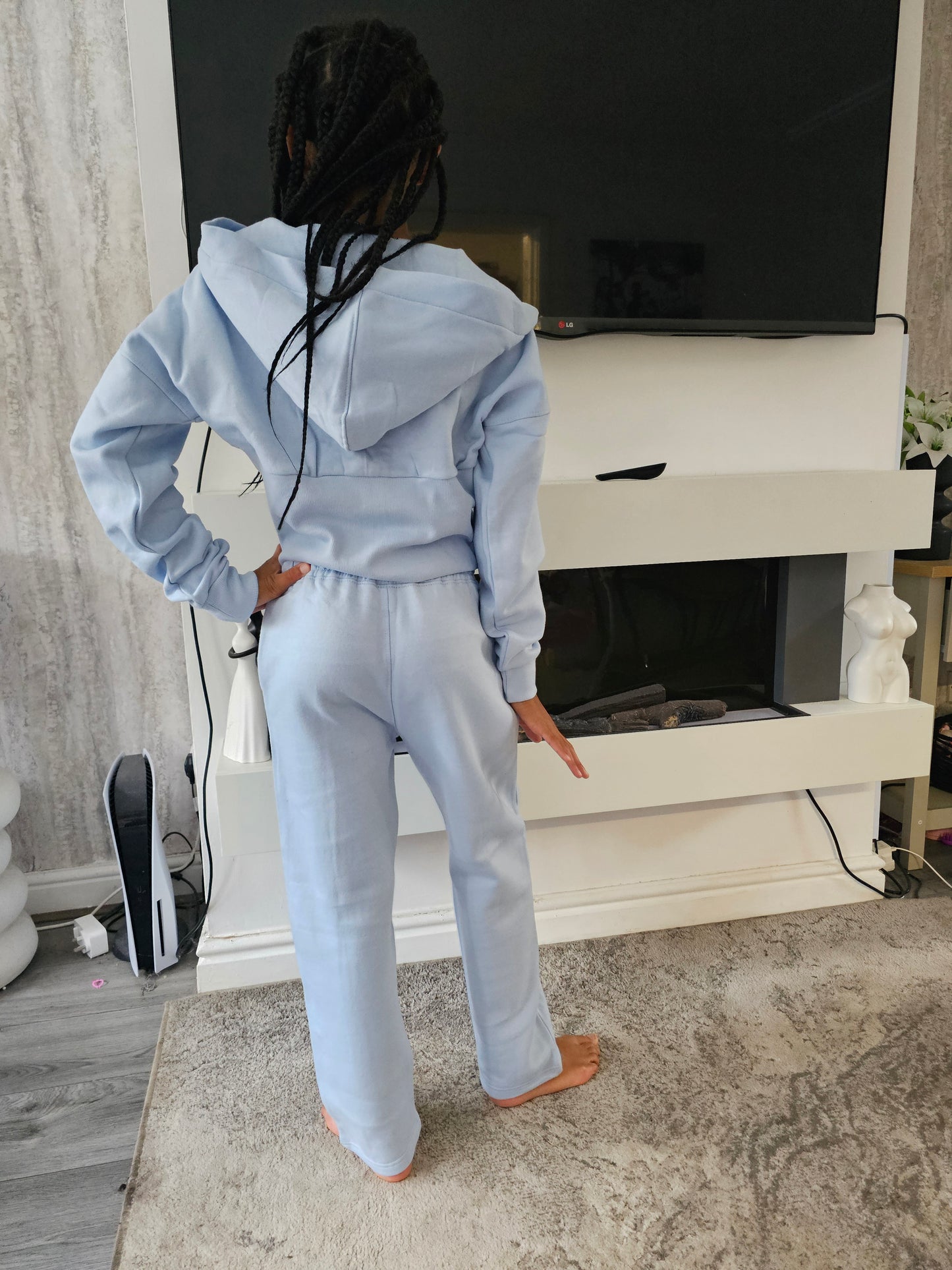 Blue lounge set size up if tall
