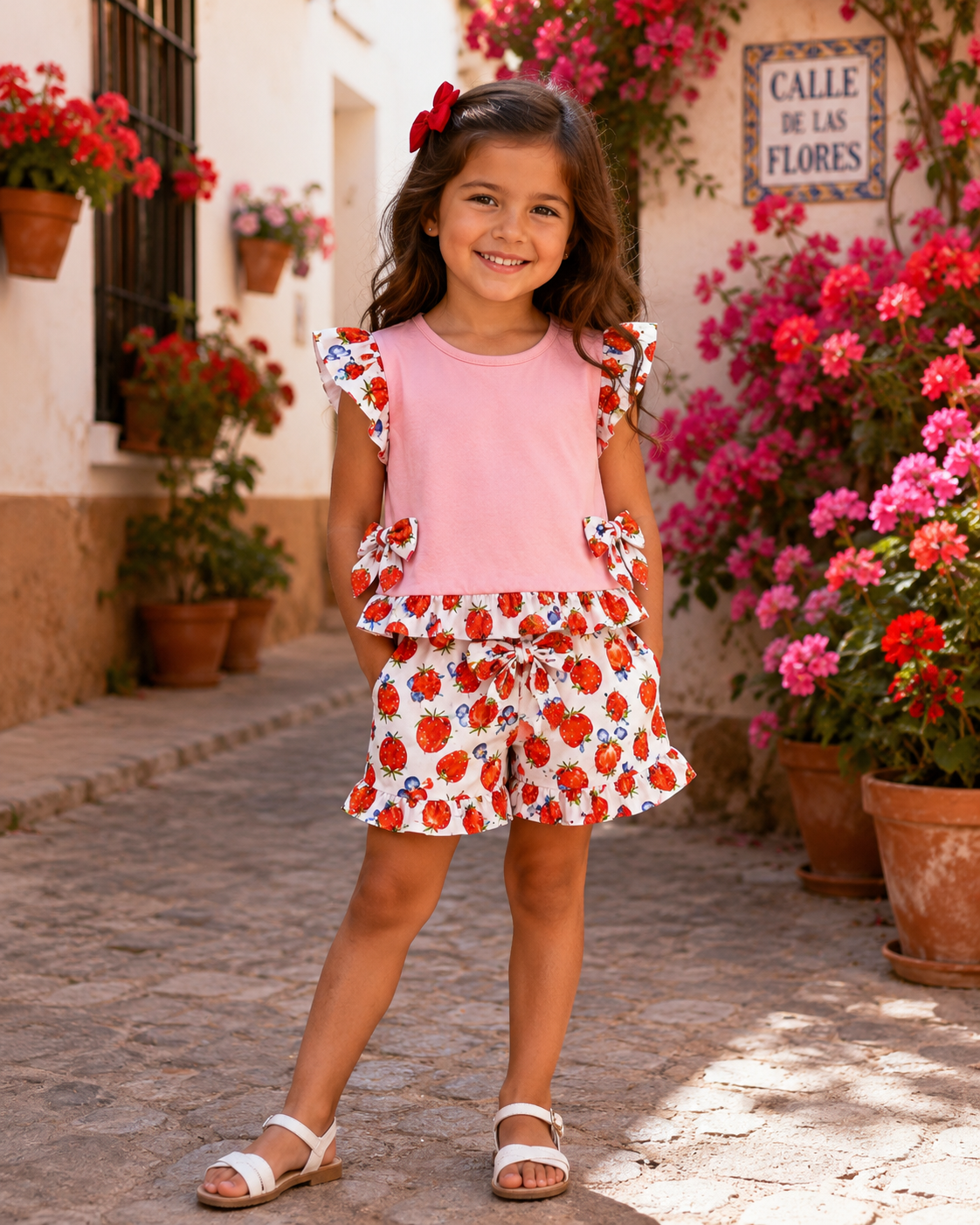 Pink strawberry shorts set 🩷