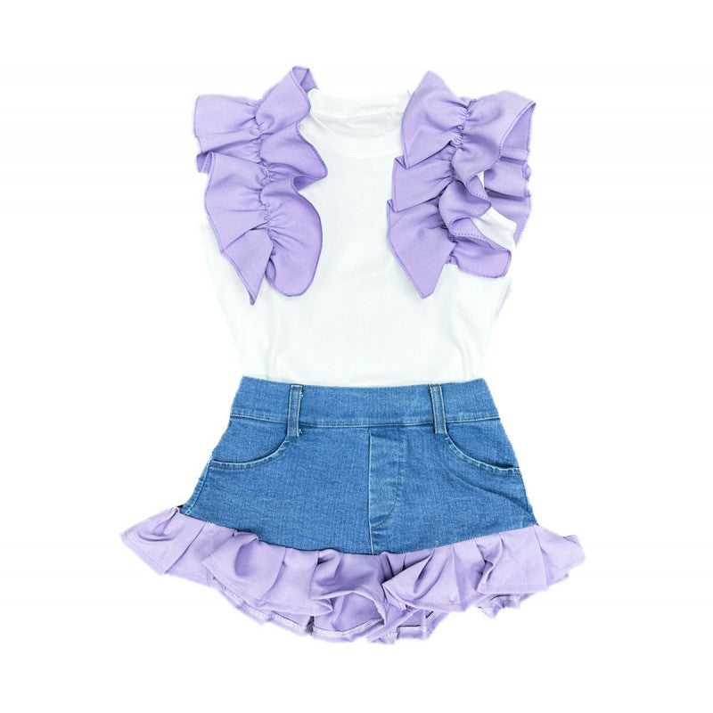 Bliss denim shorts set
