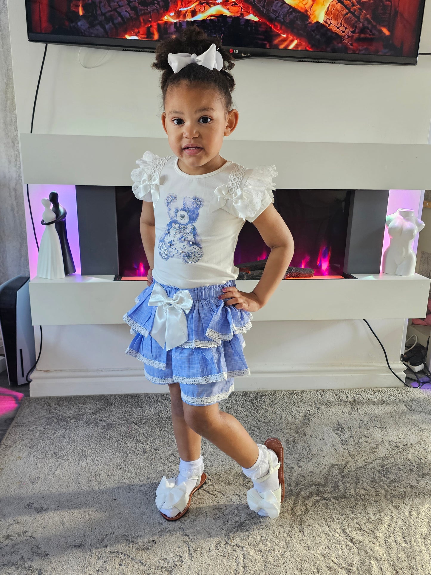 Seira blue skort set