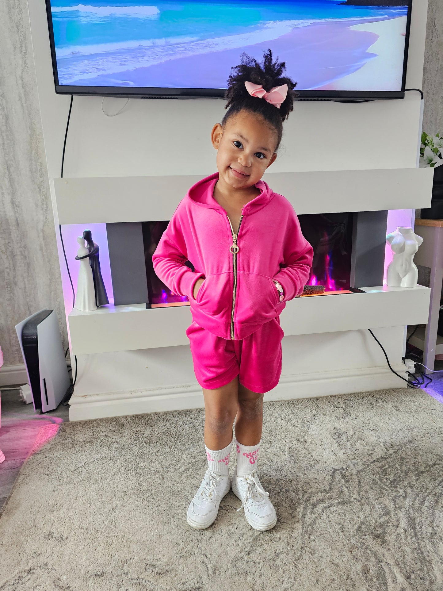 Hot pink juicy shorts set