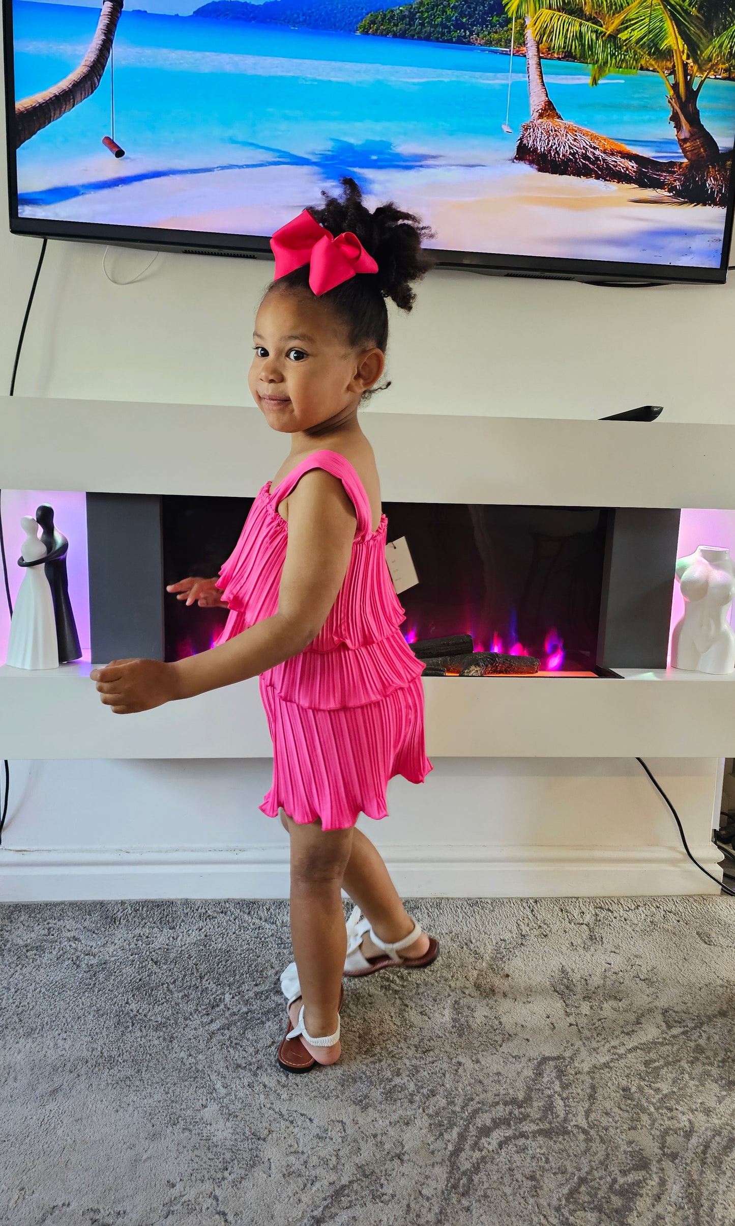 Pink rara short set