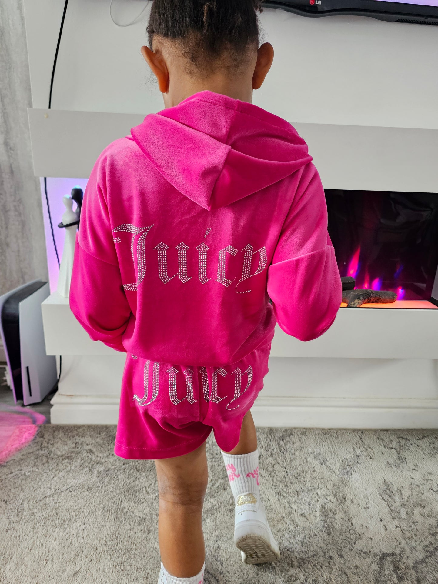 Hot pink juicy shorts set