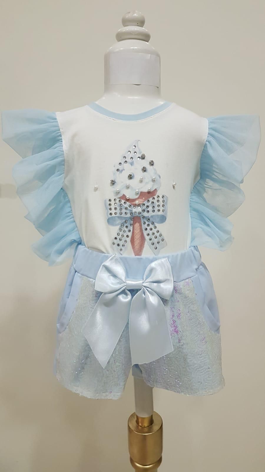 Blue ice cream set