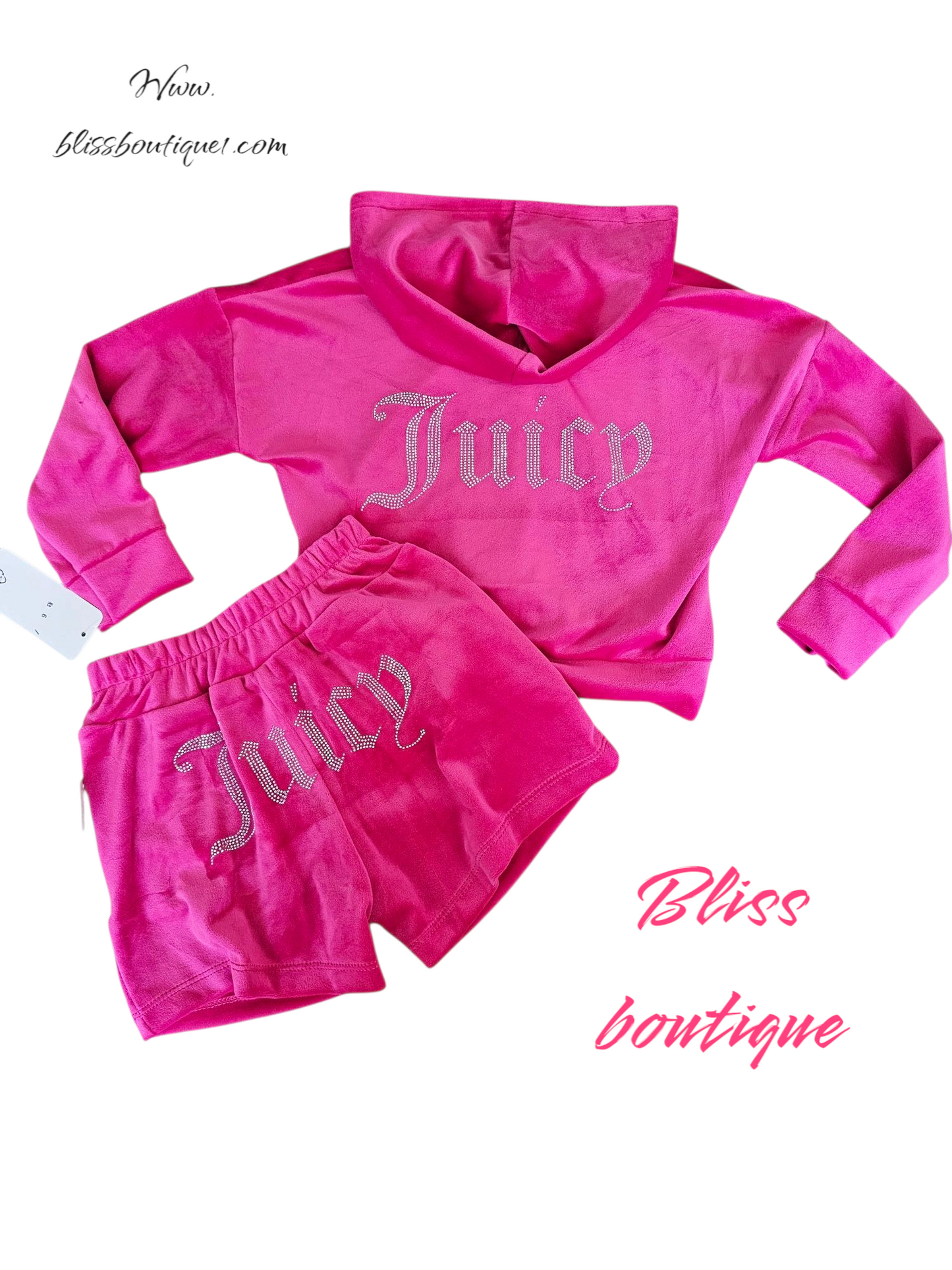 Hot pink juicy shorts set