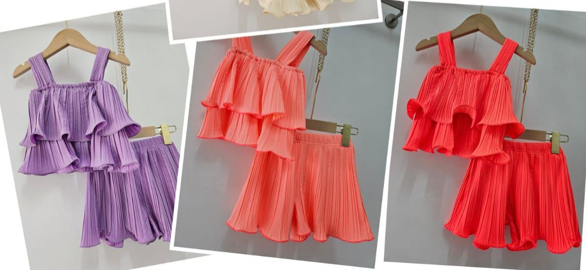 Coral rara shorts set