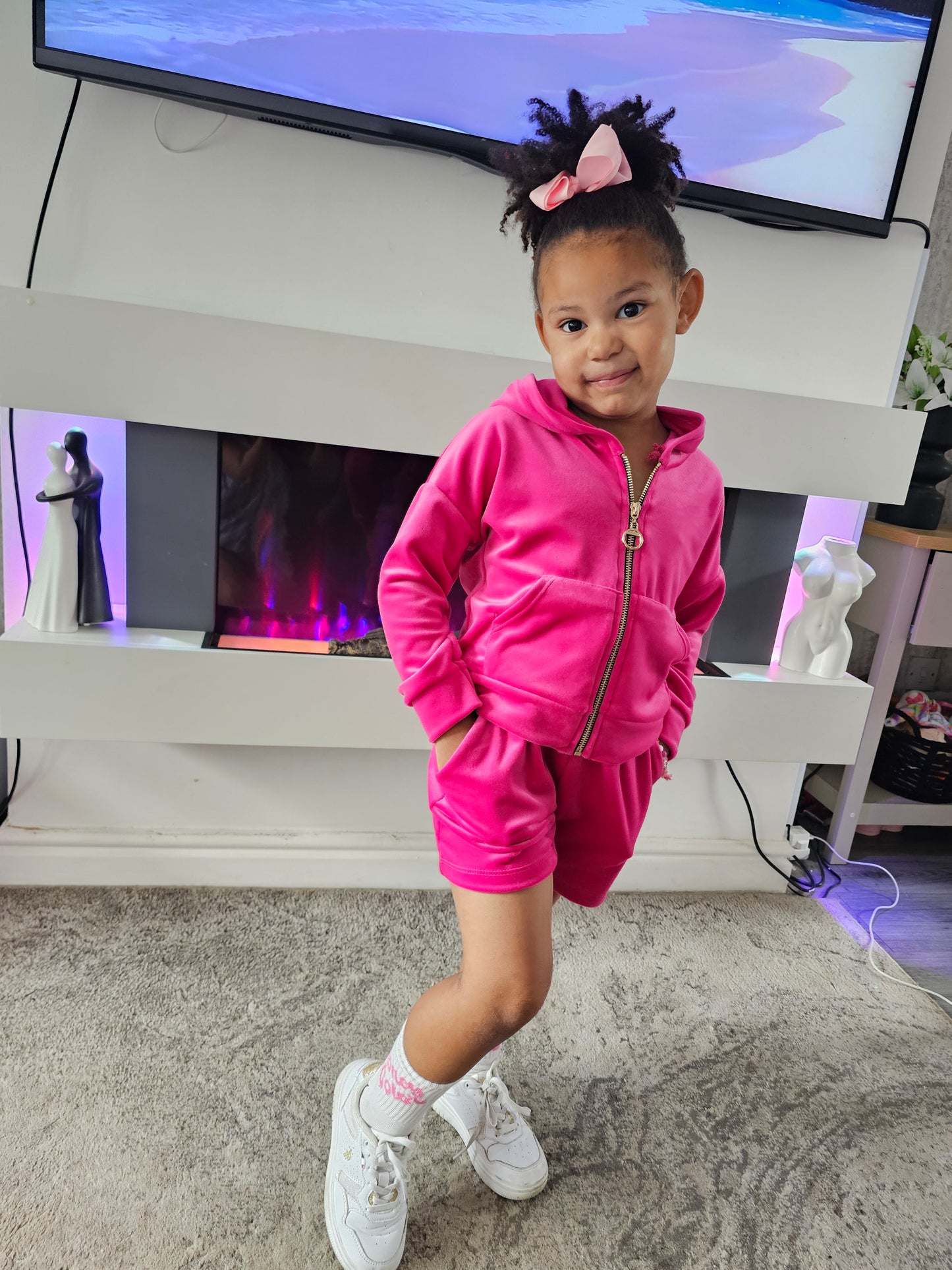 Hot pink juicy shorts set