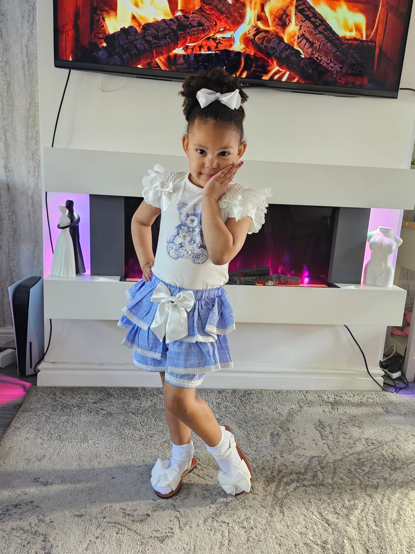 Seira blue skort set