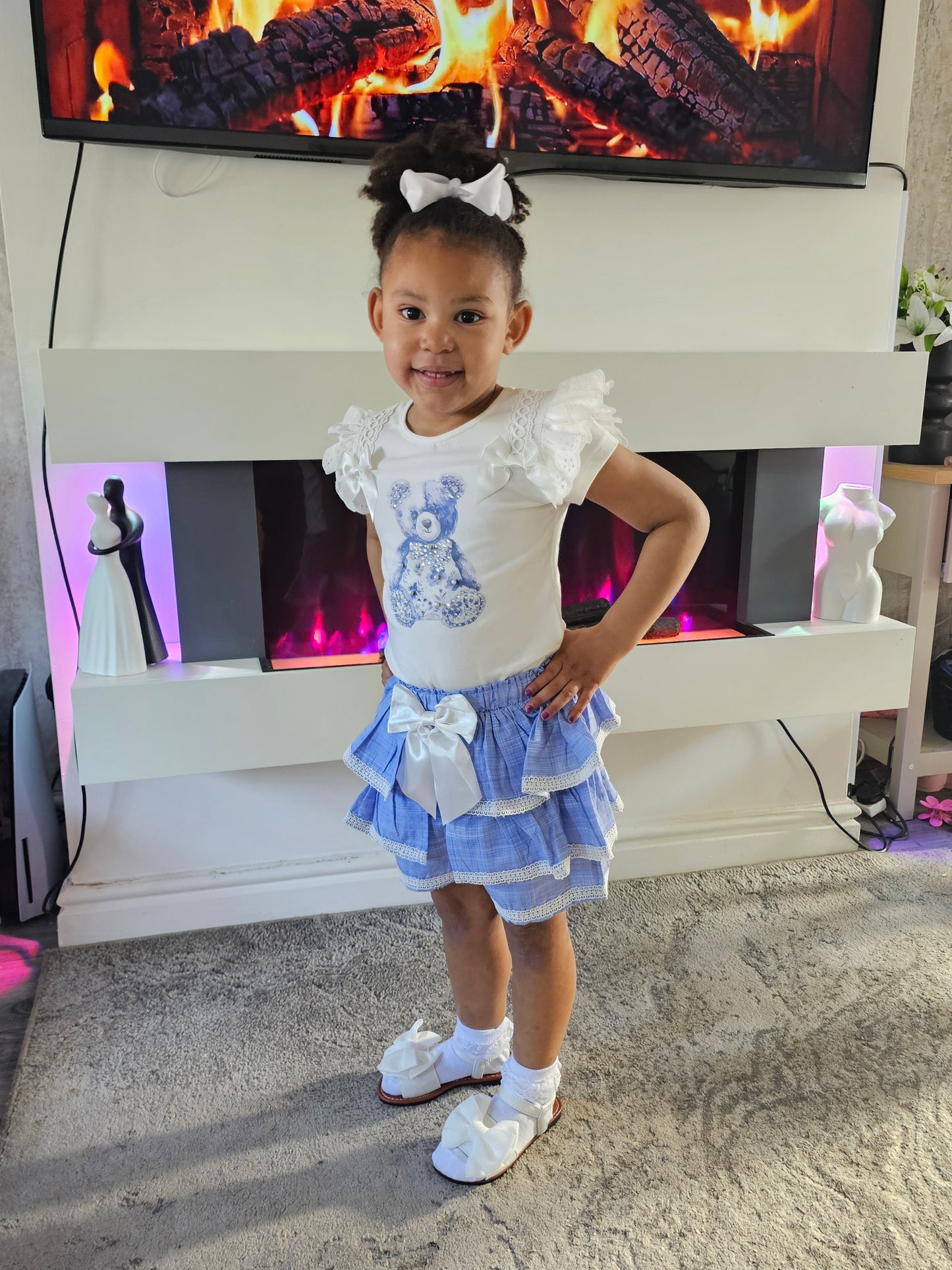 Seira blue skort set