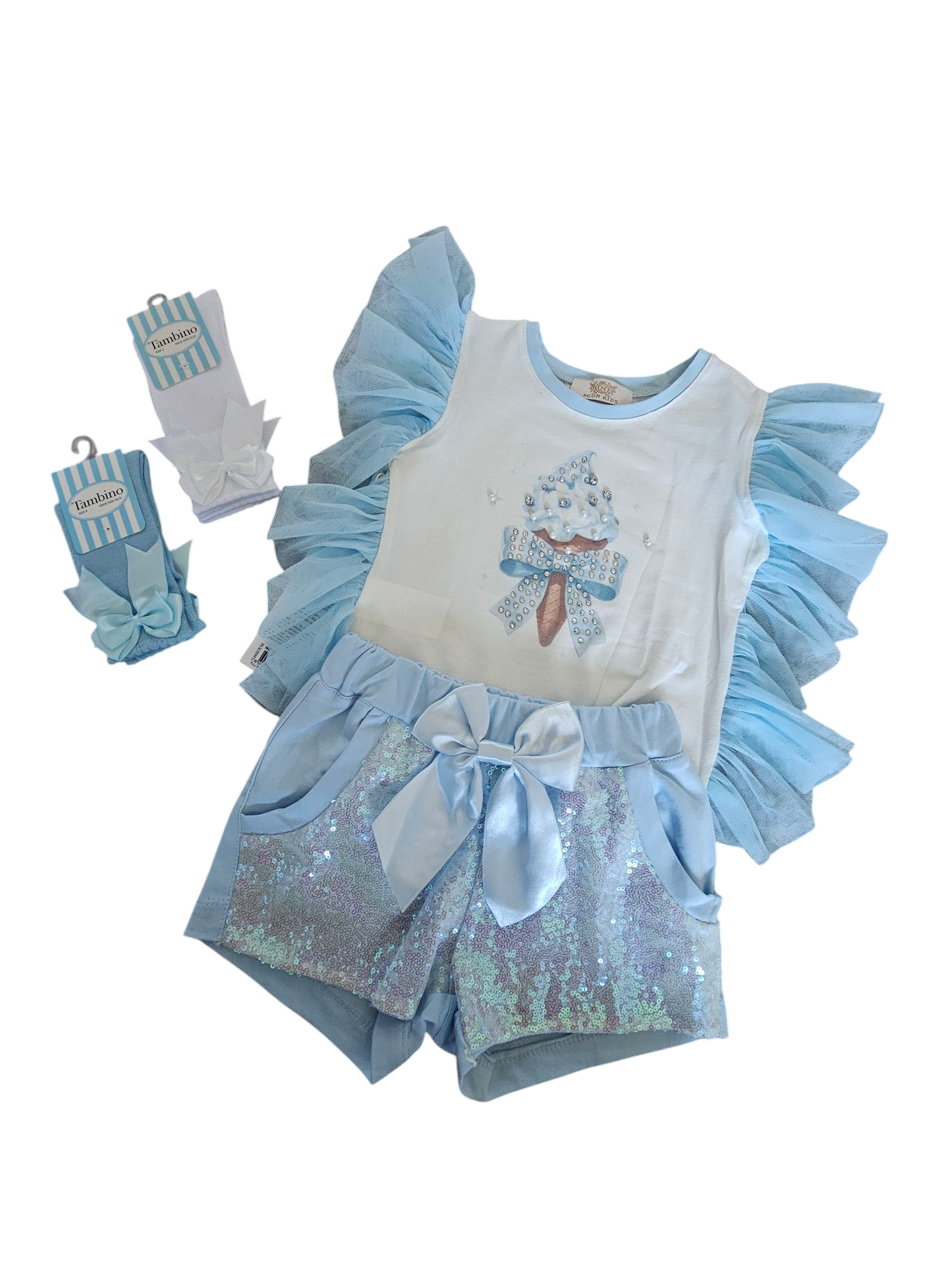 Blue ice cream set