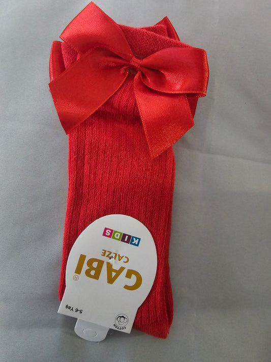 Red bow socks