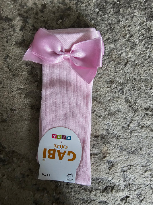 Pink bow socks