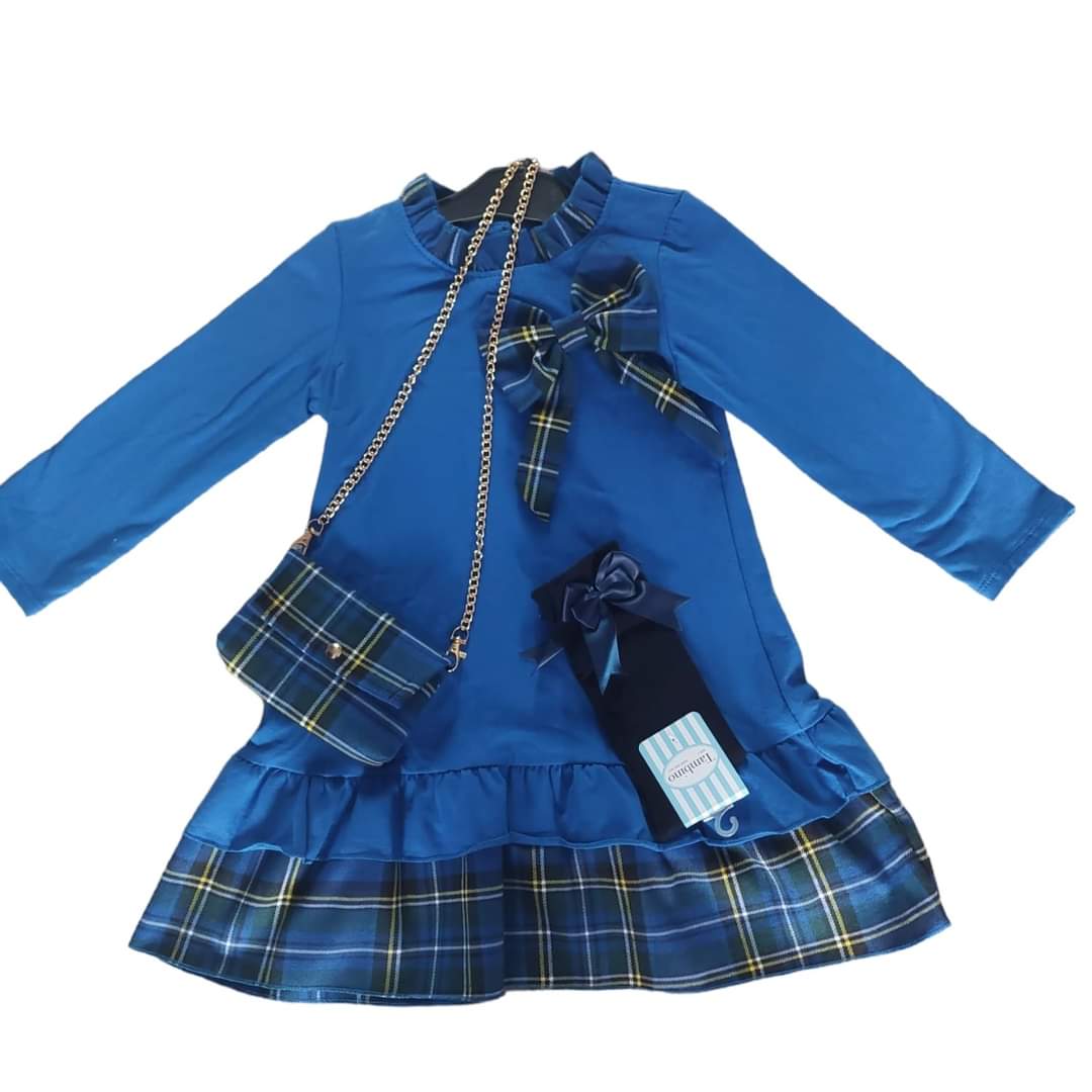 Blue tartan dress