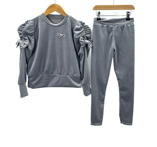 Grey velour  lounge