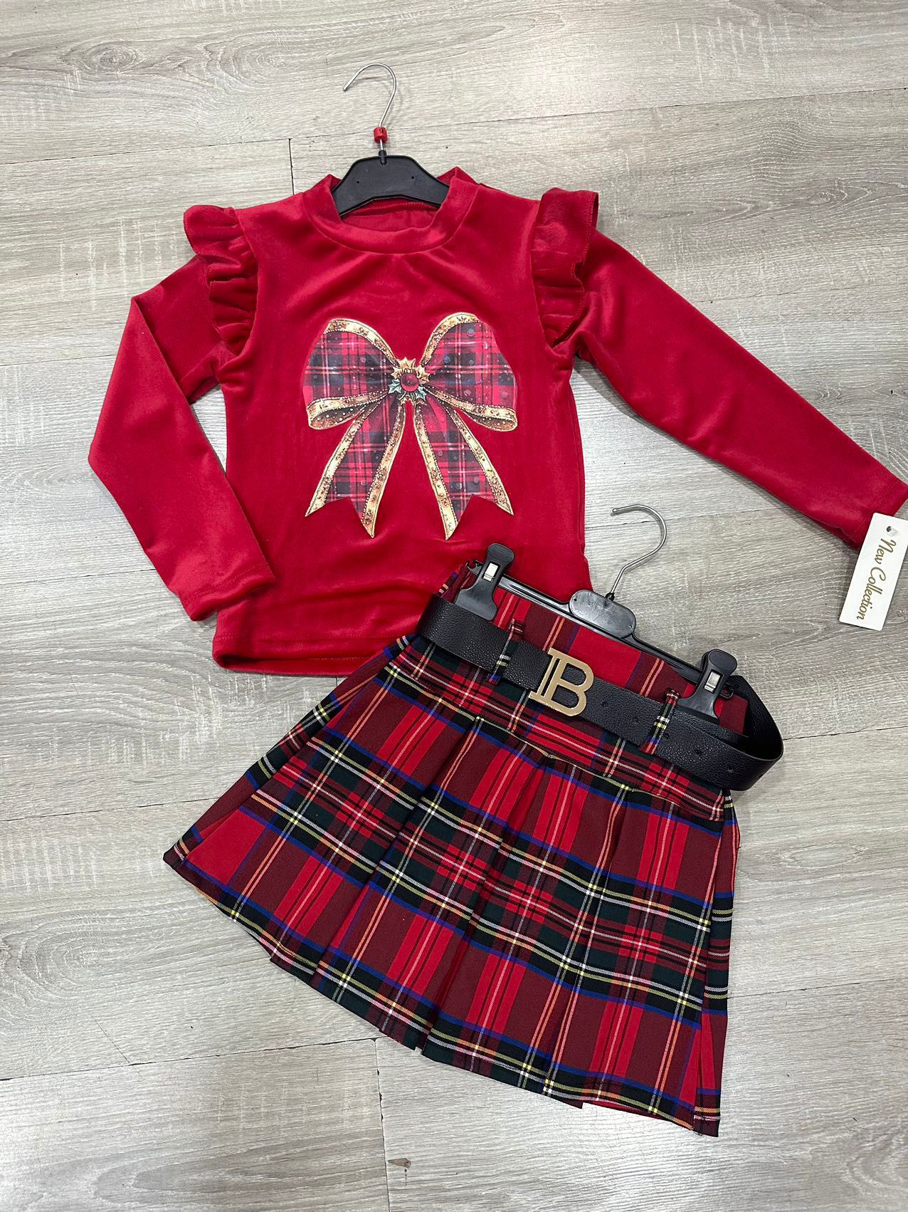 Romi tartan set with belt