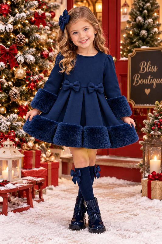Elena faux fur dress