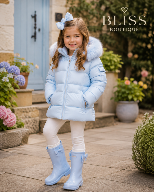 Belisso fur hood coat 🩵