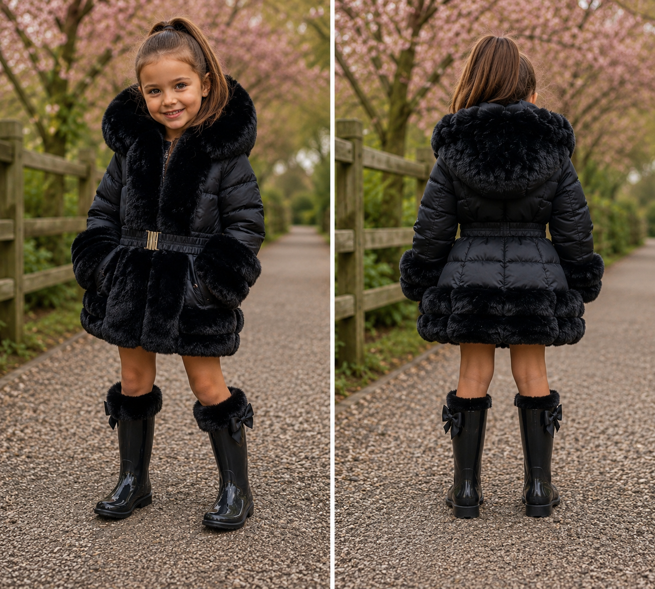 Nyla black faux fur coat