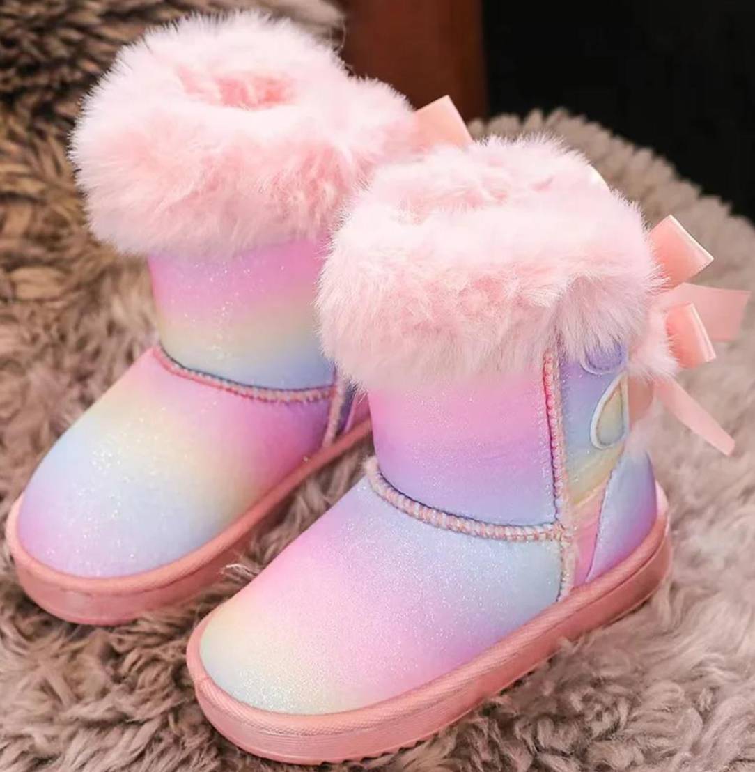 Unicorn Bow Sheepskin Suede Boots infant 8/12