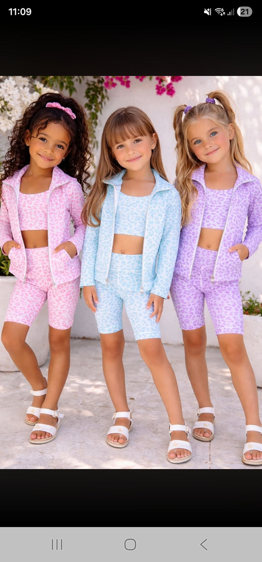 Leopard print cycling short set