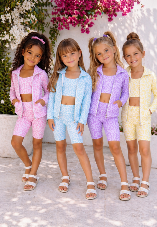 Leopard print cycling short set