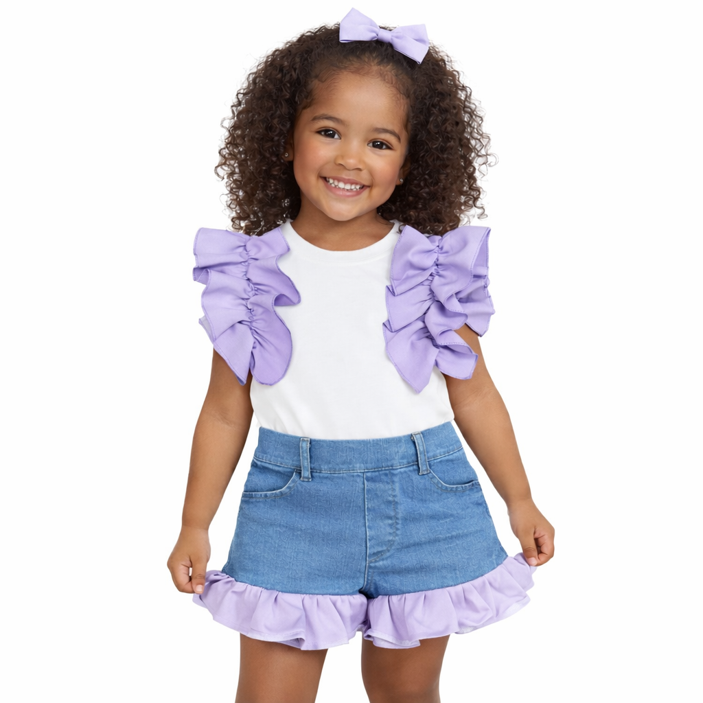 Bliss denim shorts set