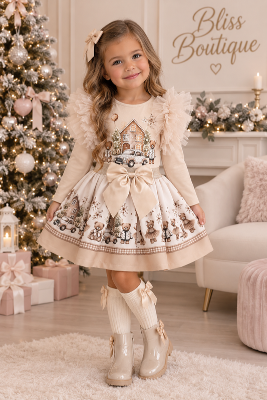 Cream teddy skirt and top