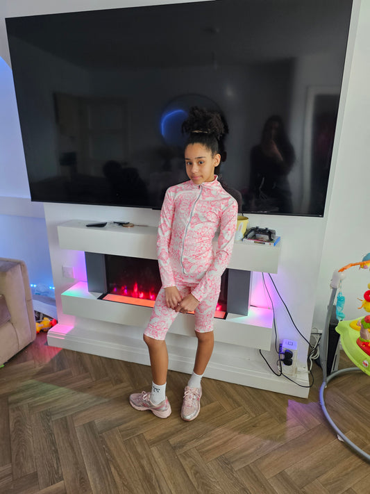 Pink lorenzo does not include crop top.