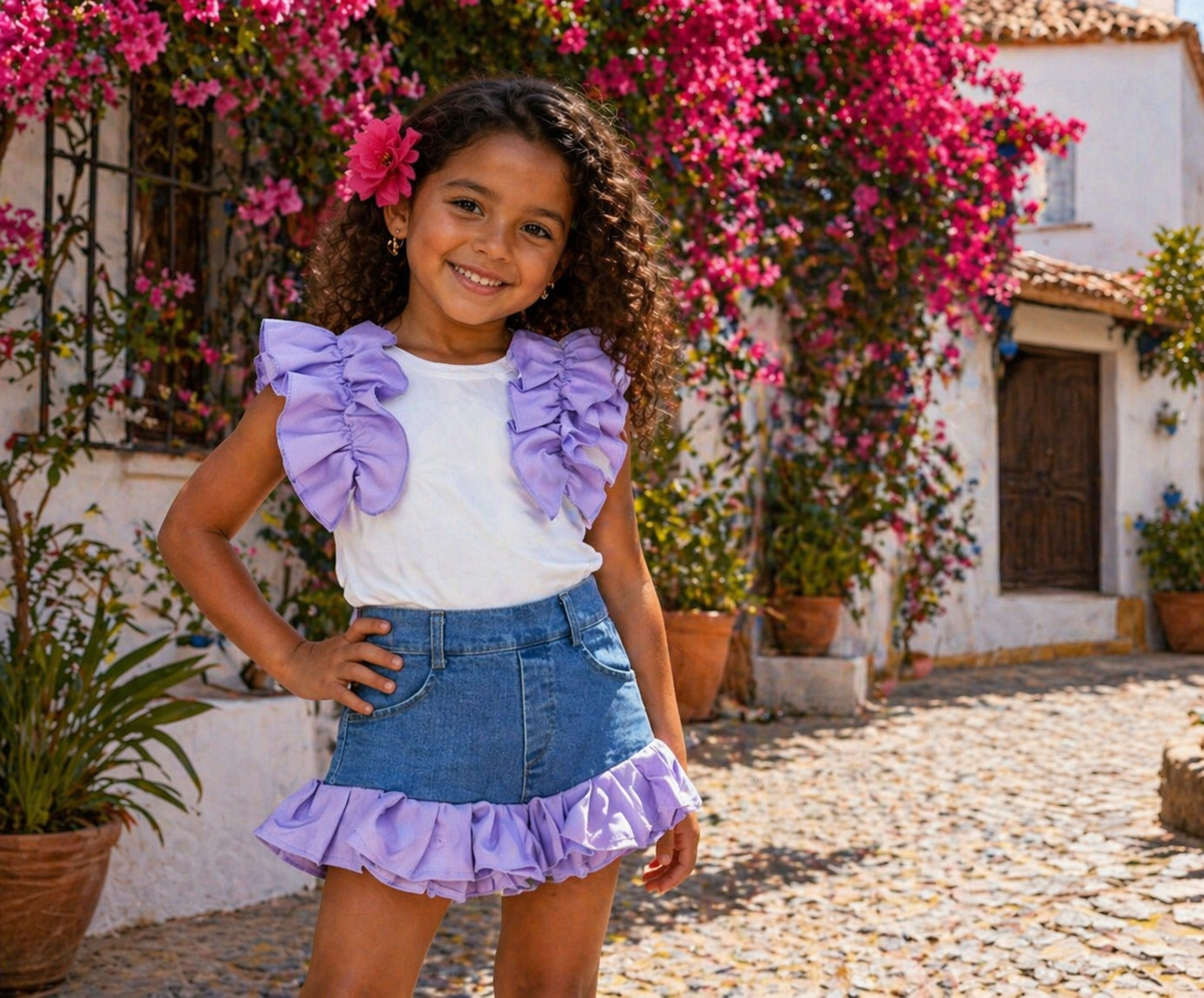 Bliss denim shorts set