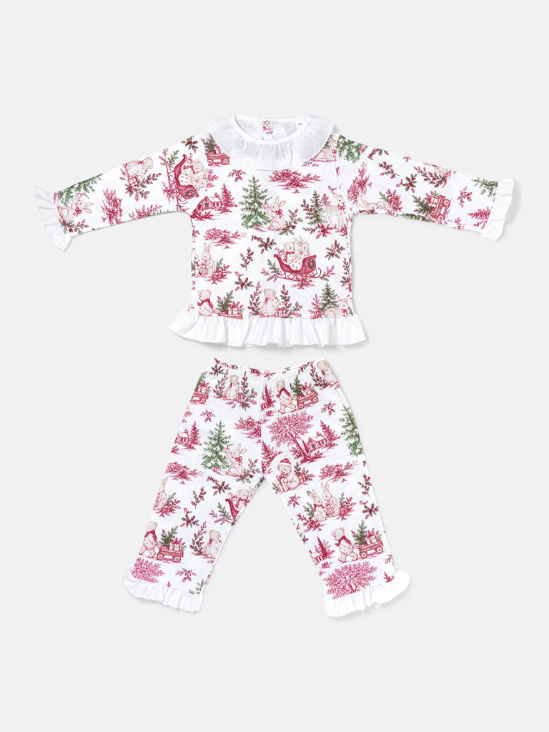 Girl 2-Piece Velour Pyjama Set - Christmas Print Collection - LIMITED EDITION