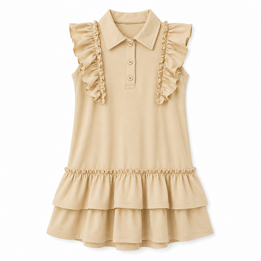 Camel ruffle dress