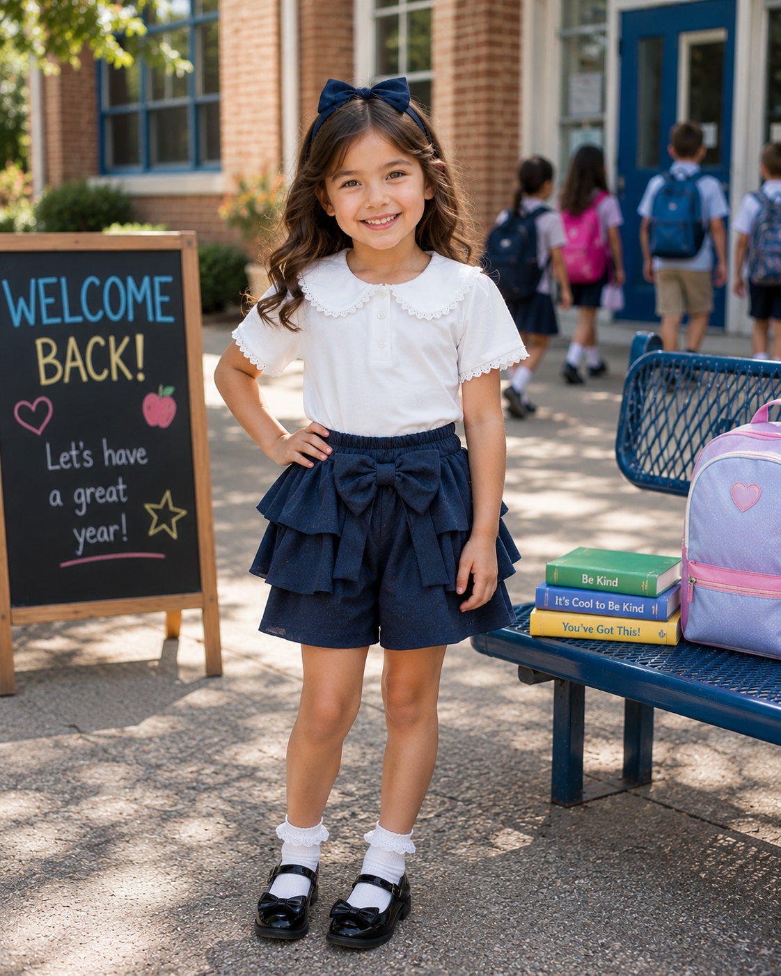 Girls bella school shorts