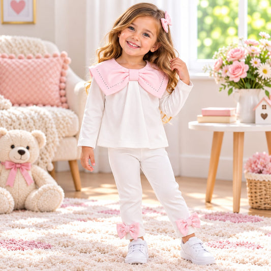 Girls Bow Detail Leggings Set 2-6 Years