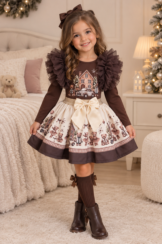 Chocolate teddy skirt set