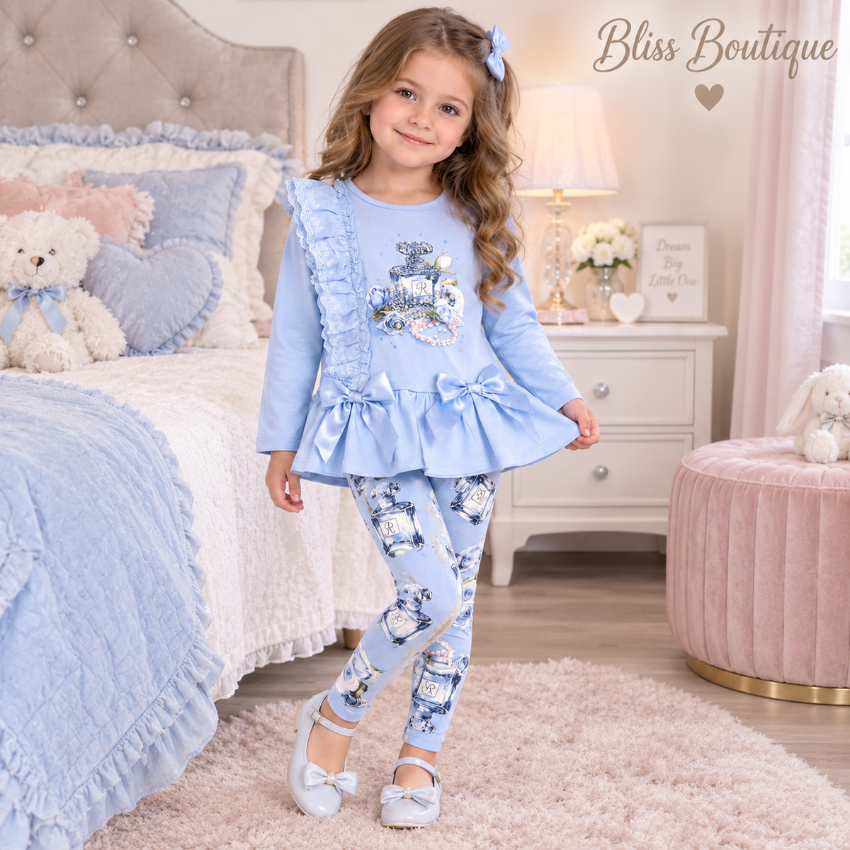 Blue missi leggins set