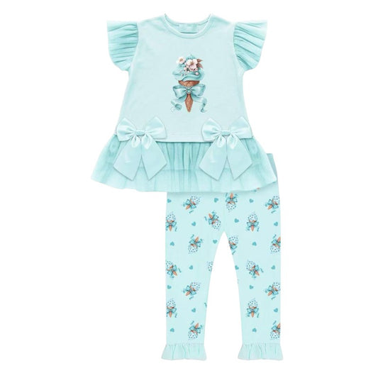 Girls’ mint  Ice Cream Tulle Legging Set 1-8 Years