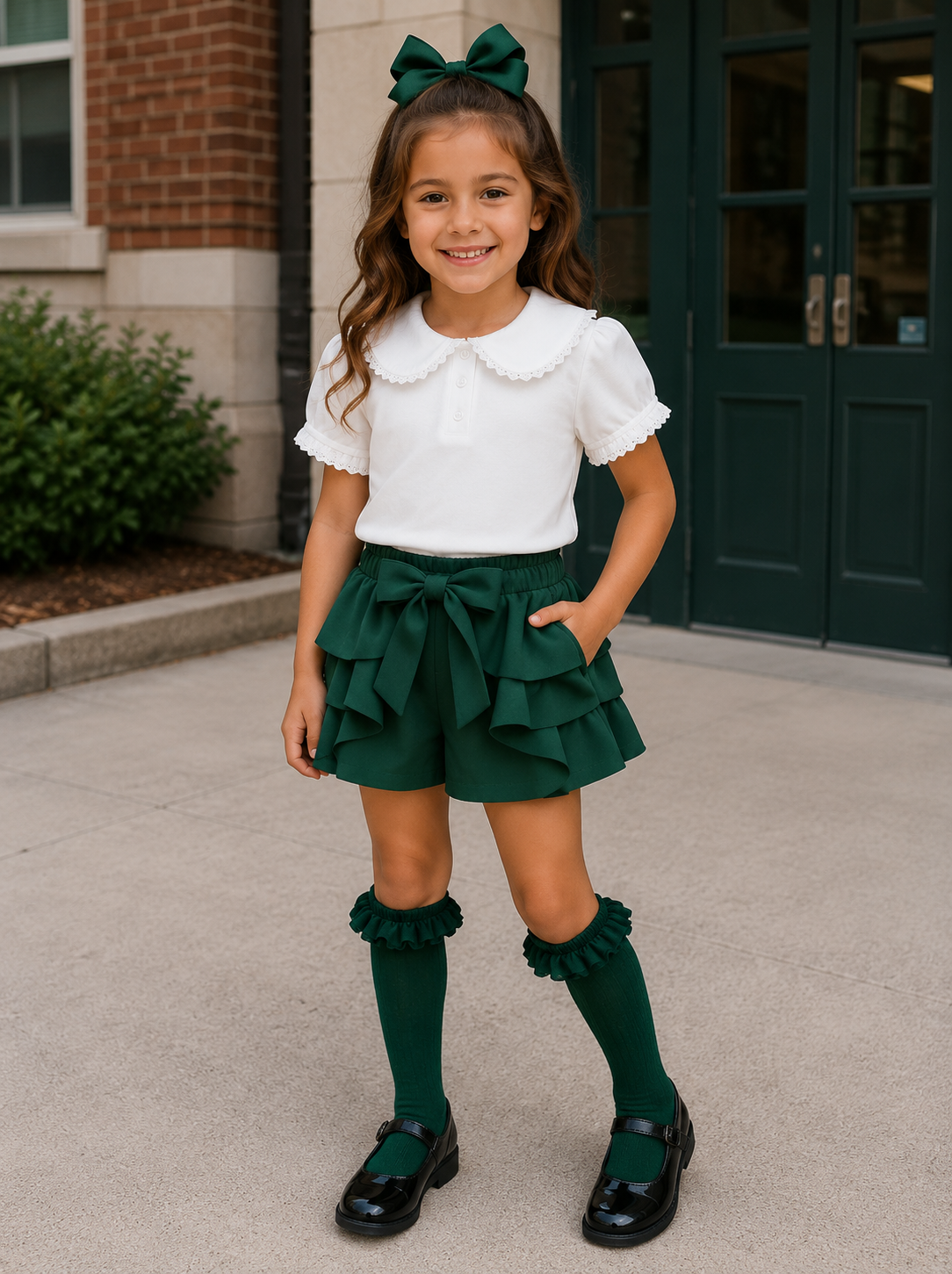 Girls bella school polo top