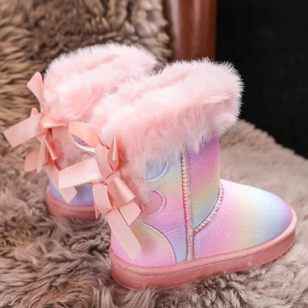 Unicorn Bow Sheepskin Suede Boots infant 8/12