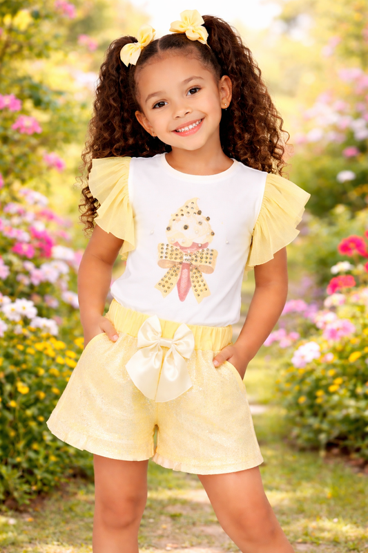 Yellow ice cream set