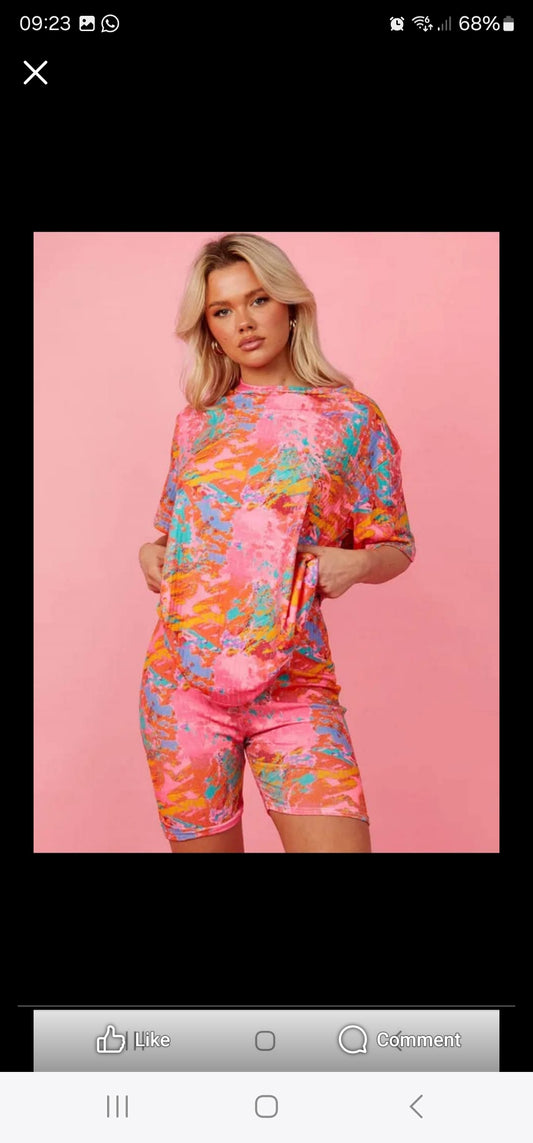 Ladies oversized shorts set