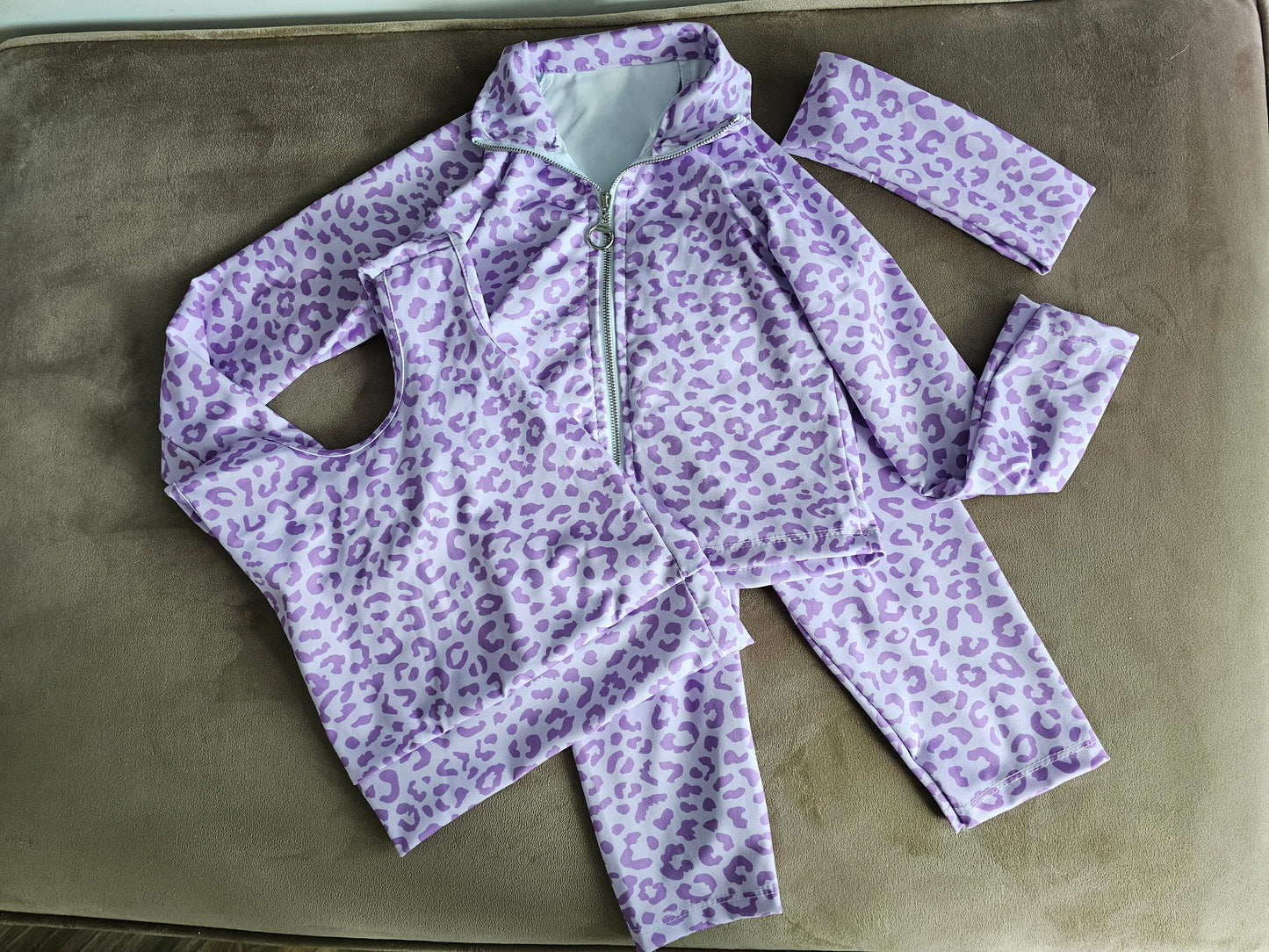 Leopard print cycling short set