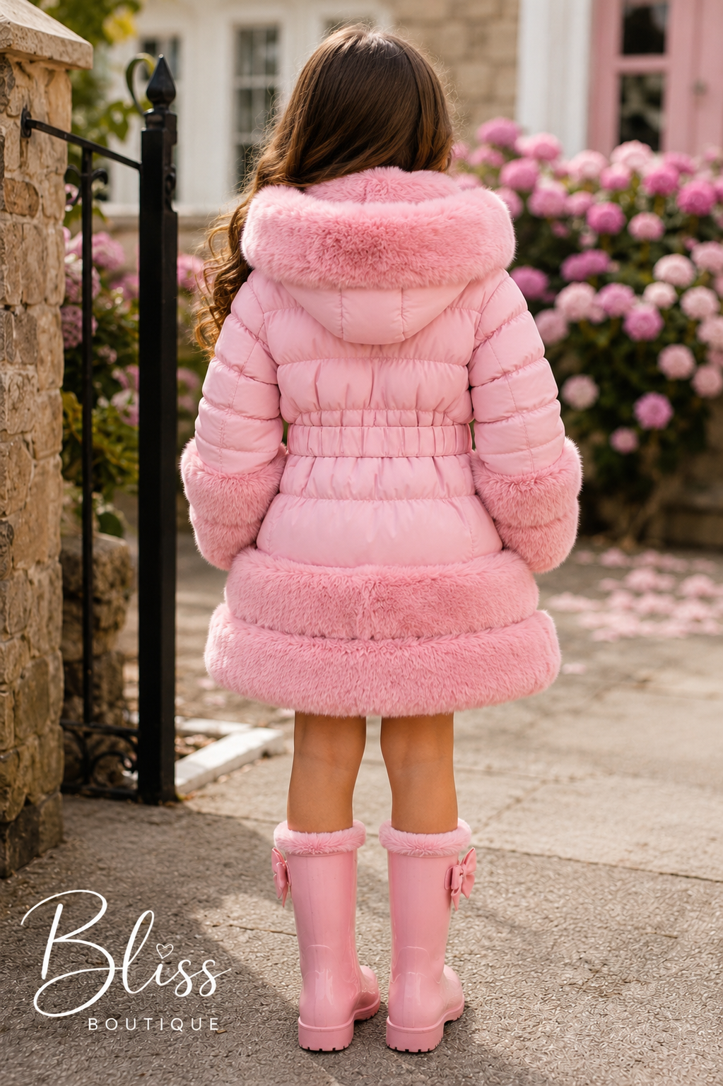 Camille pink faux fur coat