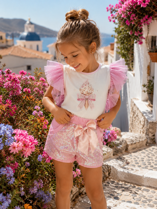 Pink ice cream set