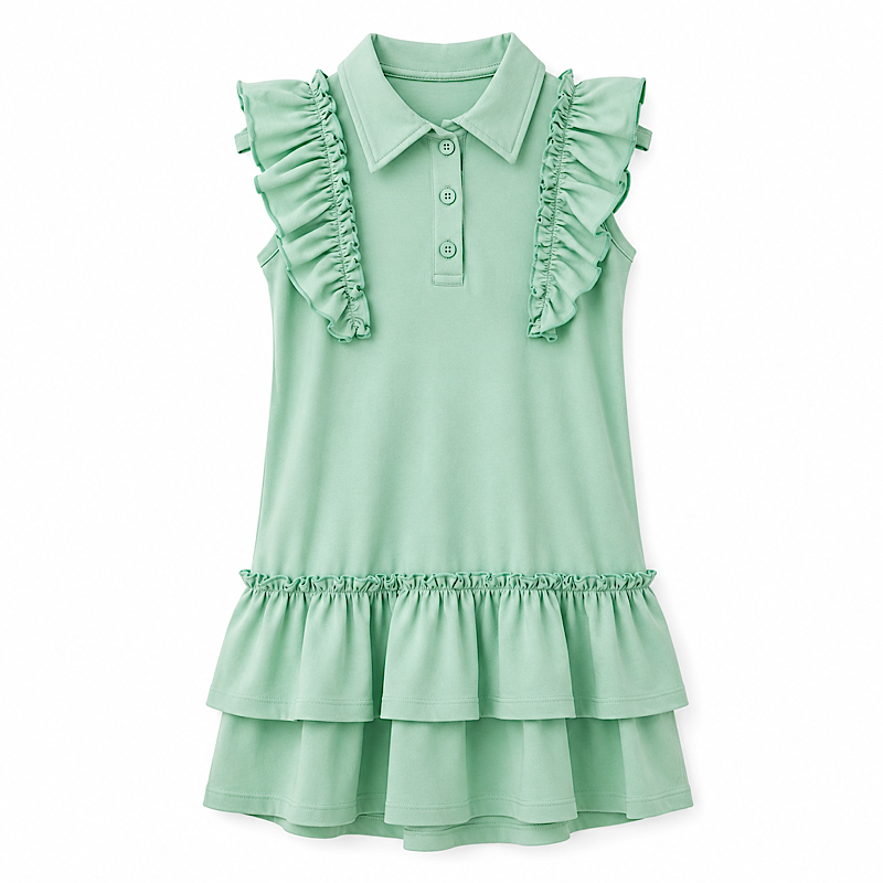 Jade green ruffle dress